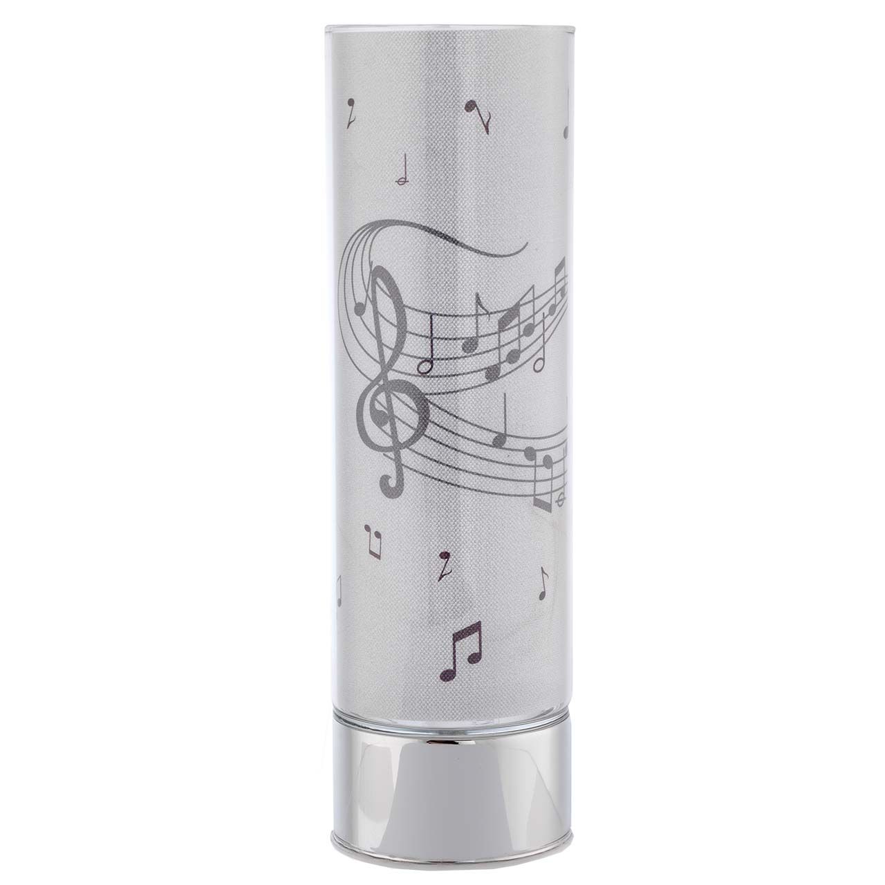 LAMPADA IN VETRO H. 30 CON DECORO NOTE MUSICALI
